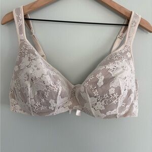 Cacique Lace Overlay Bra in Ivory